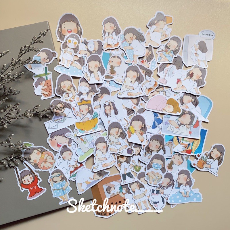 Sticker cô gái chibi cute ST100