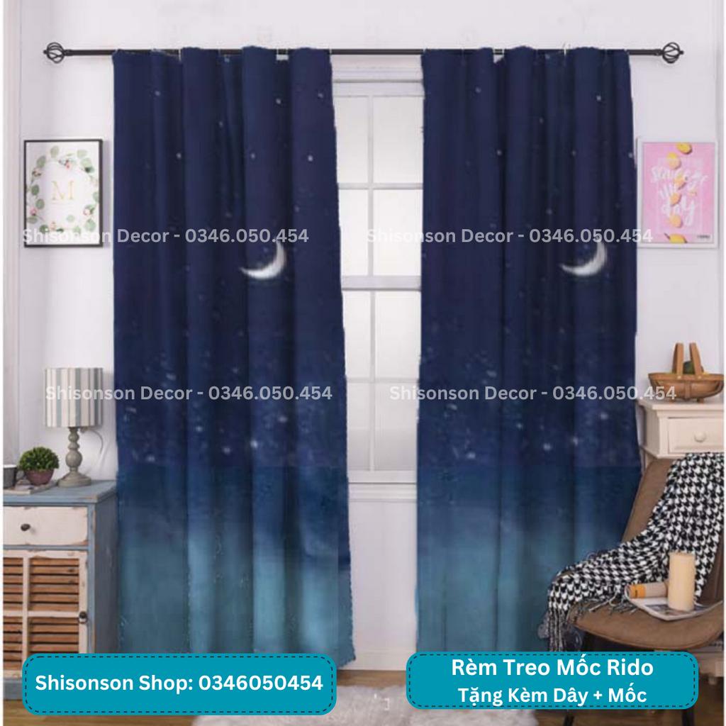 Rèm Rido Treo Bằng Mốc Che Cửa Chính, Cửa Sổ Và Gác Trọ Bằng Vải Polyeste có nhiệu họa tiết kích thước Shisonson