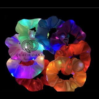 Dây buộc tóc vải scrunchies phát sáng
