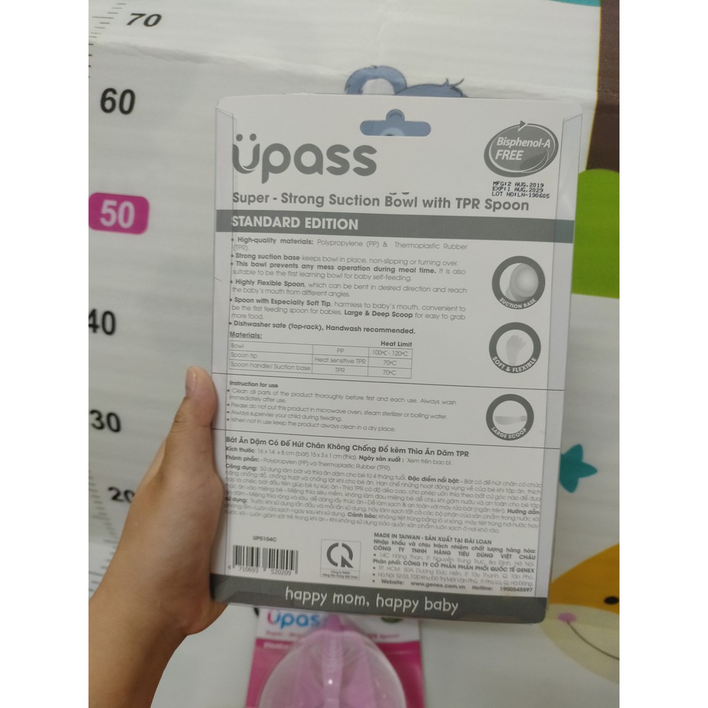 Bát ăn dặm có đế hút chân không chống đổ Upass UP5104C