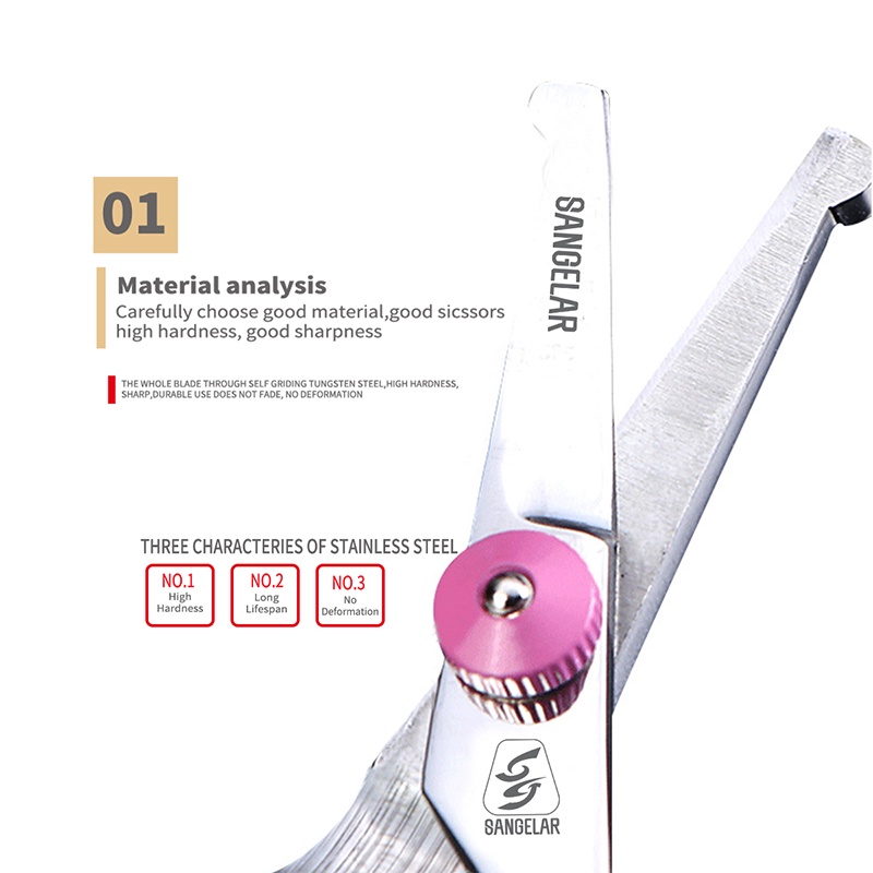 Sangelar Kéo Cắt Tỉa Lông Mày / Râu Đầu Tròn 4.5 inch An Toàn Tiện Dụng Cho Thú Cưng