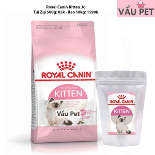 Thức Ăn Hạt Cho Mèo Con Royal Canin Kitten 36 túi zip 500g