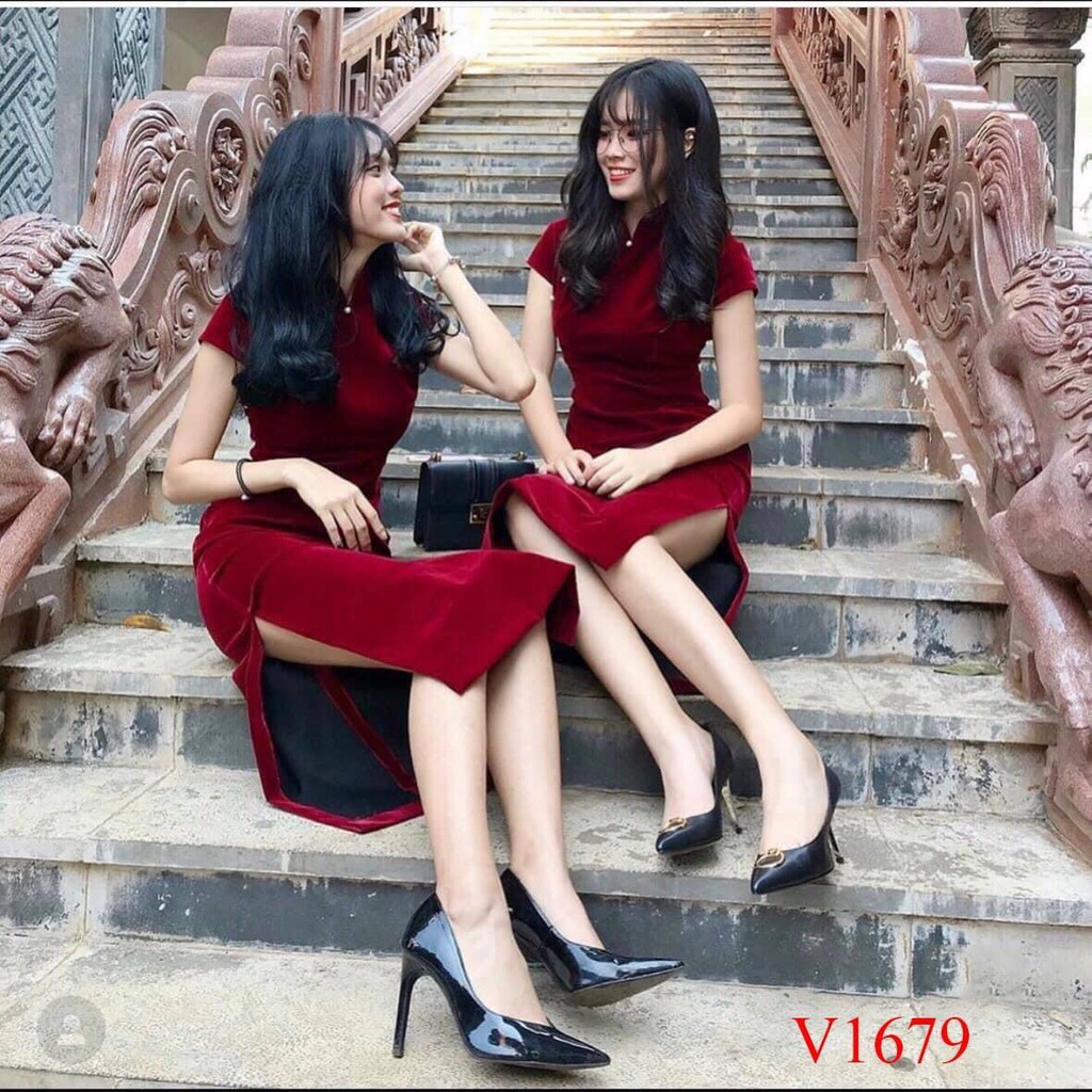 SƯỜN XÁM CÁCH TÂN NHUNG ĐỎ ĐÔ - HOT HIT MẶC TẾT CỰC ĐẸP