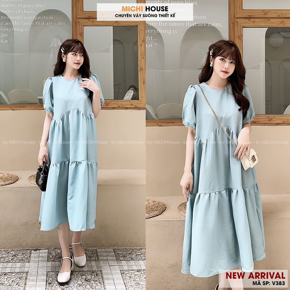 Đầm Babydoll Dáng Suông Dài MICHI House V383 Váy Xuông Chất Xốp Mát Freesize Dễ Mặc Xinh | BigBuy360 - bigbuy360.vn