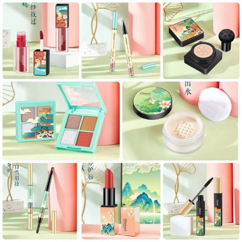 Bộ trang điểm B'ROLOAND gồm 09 món Makeup đầy đủ cho Nàng[ Chính Hãng] Nội Địa Trung siêu Đẹp.Chất Phấn mịn màng.