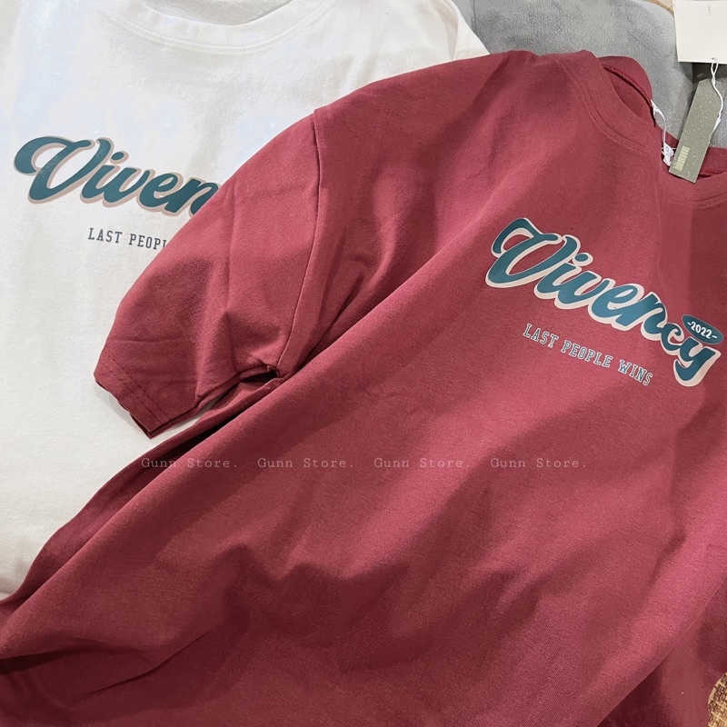 Áo Thun 3158 In Chữ VIVENCY Form Rộng Unisex Chất Cotton Khô Loại 1, Thoáng Mát, Thấm Hút Mồ Hôi - GUNN