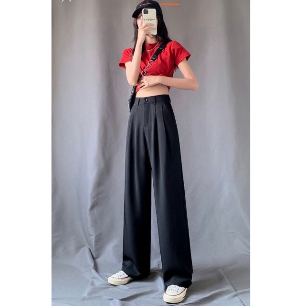 [Mã FAMARAL1 giảm 10K đơn 50K] Quần nữ ống suông - quần tây ống rộng 100cm 2Ly siêu Hot