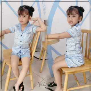 Bộ đồ ngủ lụa cho bé gái (Ảnh thật)