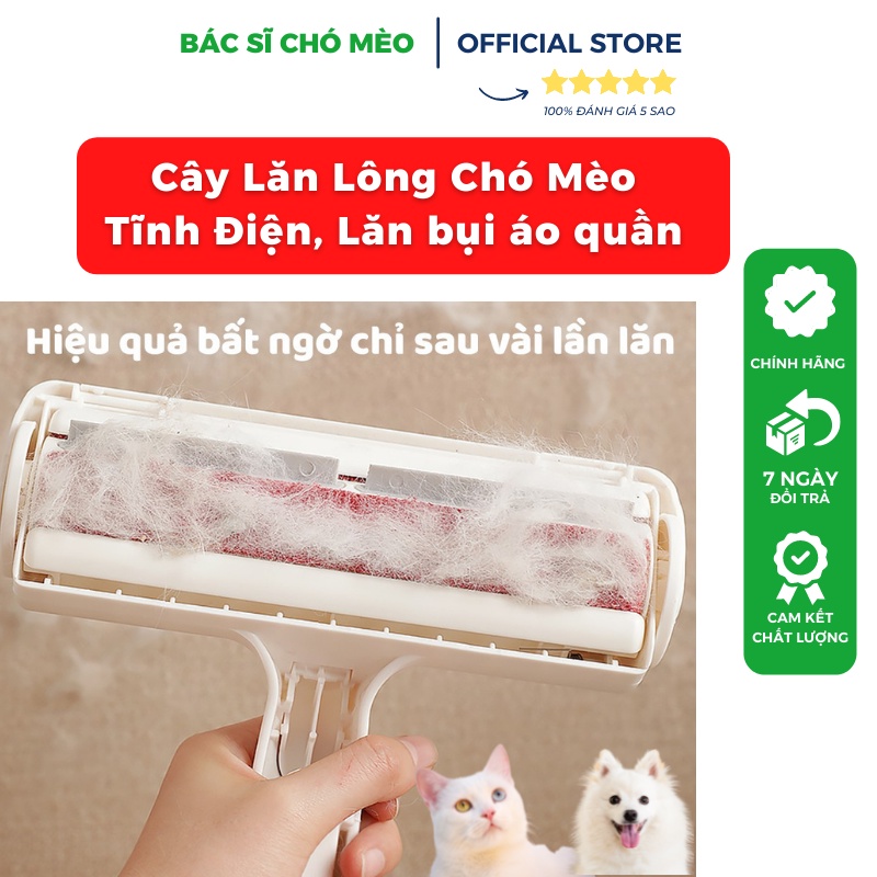 [LOẠI 1] Cây lăn lông chó mèo Tĩnh Điện Chất Liệu Nhựa ABS Cao Cấp dễ dàng lấy lông, bụi bẩn ở Sofa, Nệm, Sàn Nhà