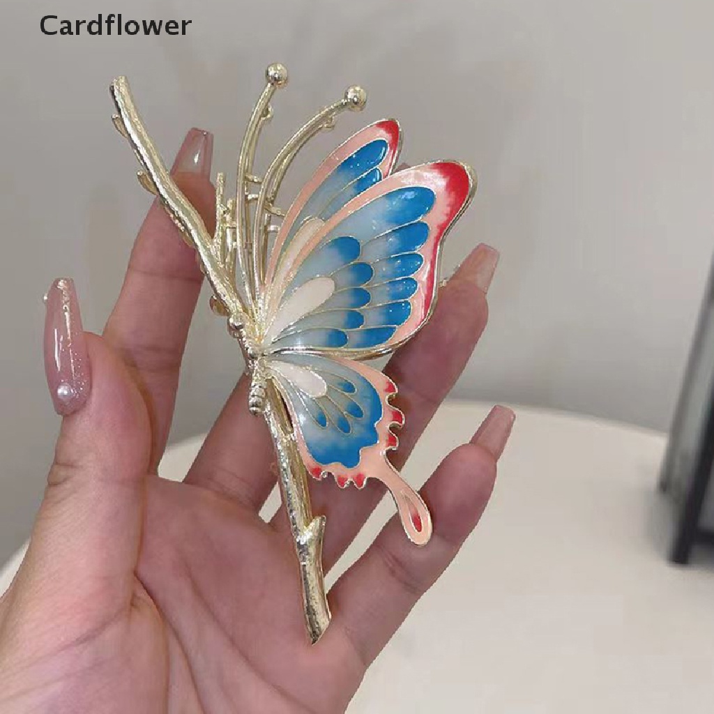 &lt; Cardflower &gt; Kẹp Tóc Càng Cua Cỡ Lớn Thời Trang Vintage Cho Nữ