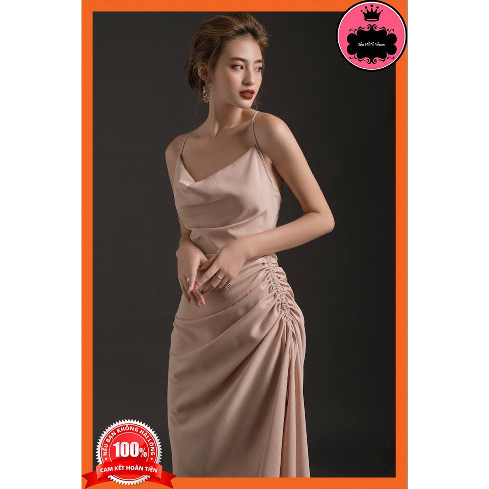 VÁY ĐI TIỆC CÓ MÚT NGỰC VẢI PHI LỤA 3 MÀU ĐỎ, ĐEN, NUDE CÓ DÂY RÚT 3 SIZE S,M,L -NAVI | BigBuy360 - bigbuy360.vn