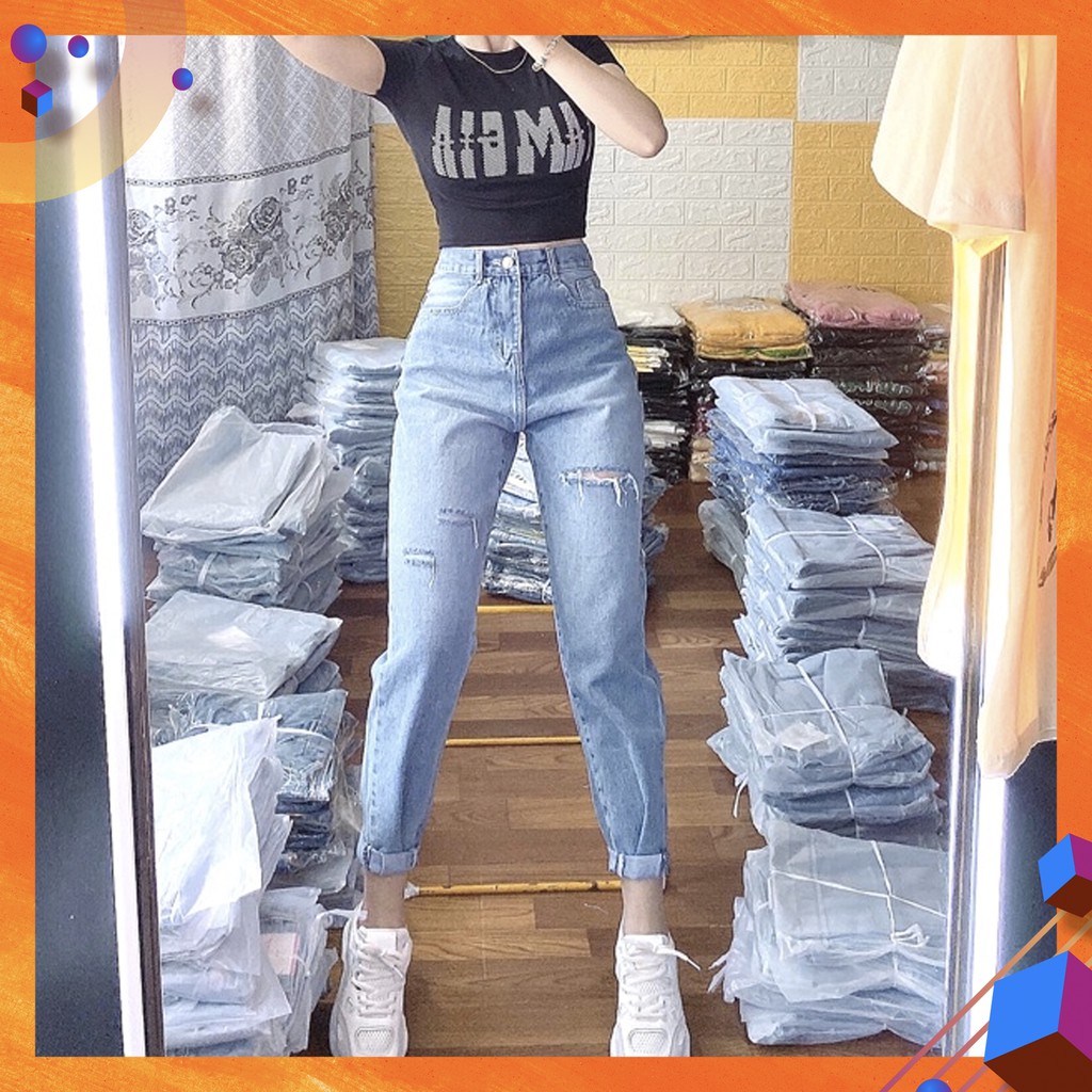 [Size 30-36] Quần Baggy Bigsize Rách Đùi 2.1, Form Chuẩn, Lưng Cao Siêu Đẹp, Không Giãn