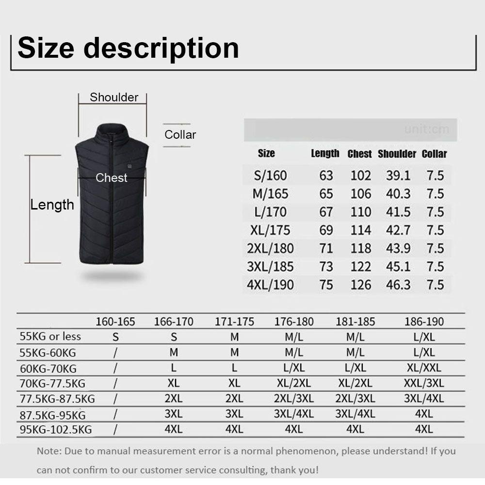 MYRONGVN Áo Khoác Sưởi Ấm Mùa Đông Bằng Điện Không Tay