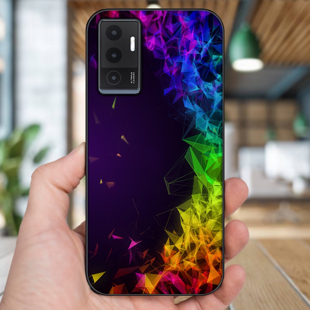 Ốp lưng Vivo V23e viền đen in hình hoạ tiết 3D