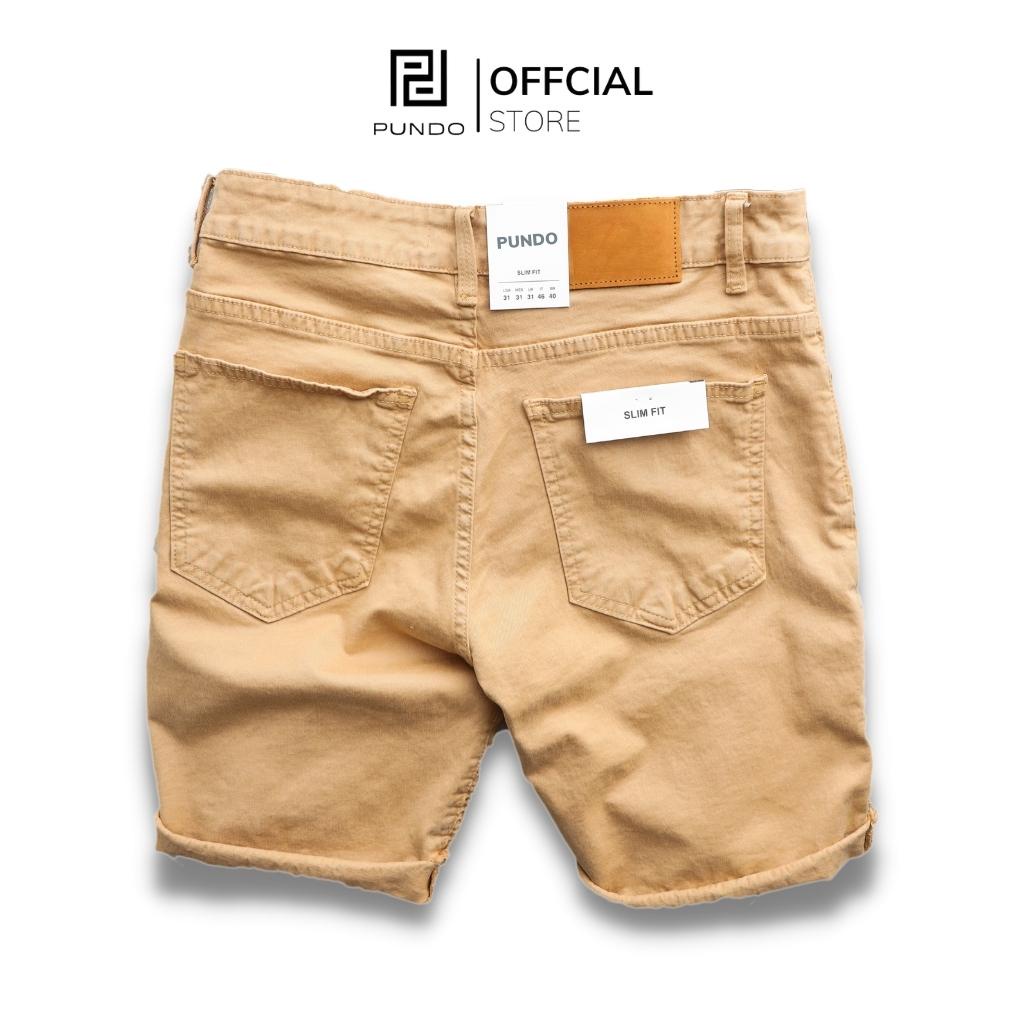 Quần short jean nam 4 màu đơn giãn , chất kaki jean cao cấp dễ phối PUNDO QSPD07