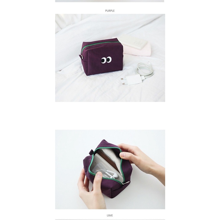 Túi Đựng Mỹ Phẩm Cỡ Lớn Chống Thấm Nước Thiết Kế Hình Đôi Mắt Dễ Thương Phong Cách Hàn