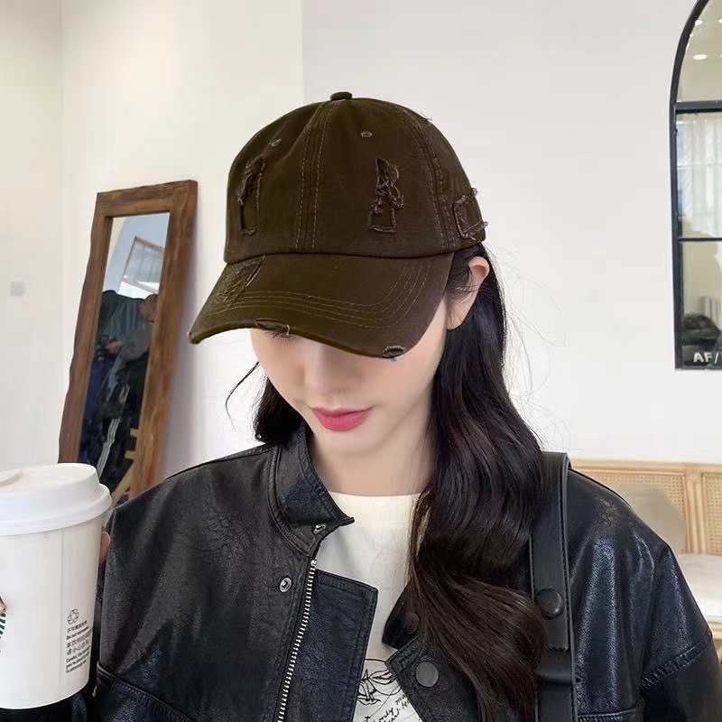 Chất Lượng Cao Mũ Lưỡi Trai Dệt Kim Mềm Màu Nâu Phong Cách Hàn Quốc Có Sẵn Nhiều Lựa Chọn