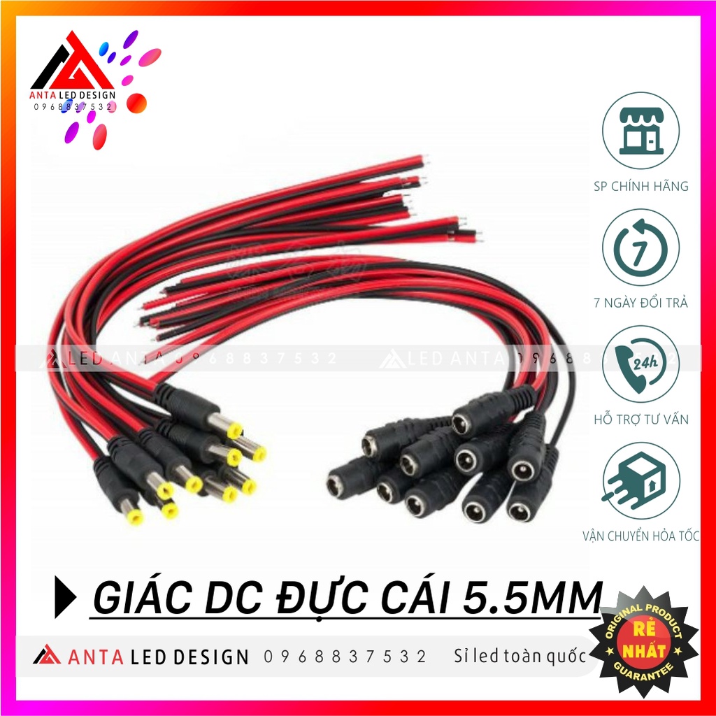 Giác DC đực cái 5.5mm