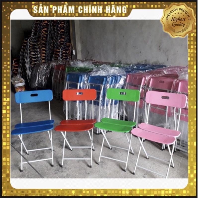 (🔥Rẻ Vô Địch🔥) Ghế 3 mảnh, ghế ba lá gấp gọn bằng nhựa dẻo chân sắt cao cấp (Ảnh thật)