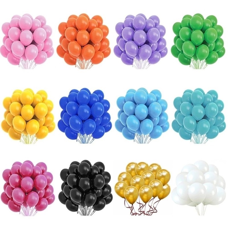 Set 20 Bong Bóng Latex Dày 12 Inch Trang Trí Tiệc Sinh Nhật Cho Bé