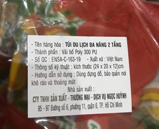 Túi du lịch 2 tầng ensure