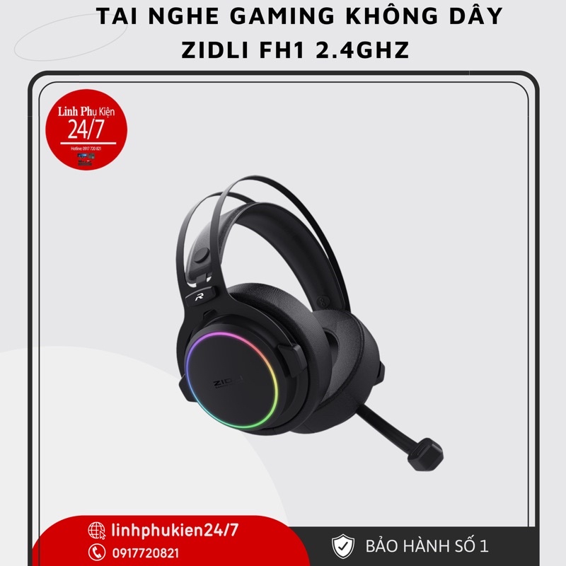 Tai nghe Gaming Không Dây Có Míc Zidli FH1 2.4Ghz - Hàng chính hãng
