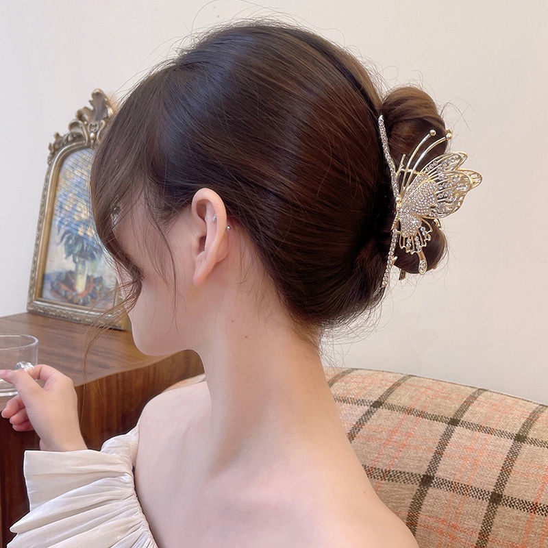 Kẹp Tóc Hình Bướm Màu Vàng Phong Cách Mới 2022 Cho Bé Gái