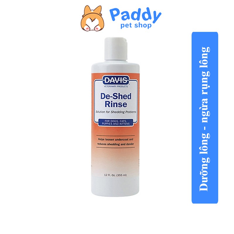 Sữa Tắm Davis De-Shed Dưỡng &amp; Ngừa Rụng Lông Cho Chó Mèo (355ml)