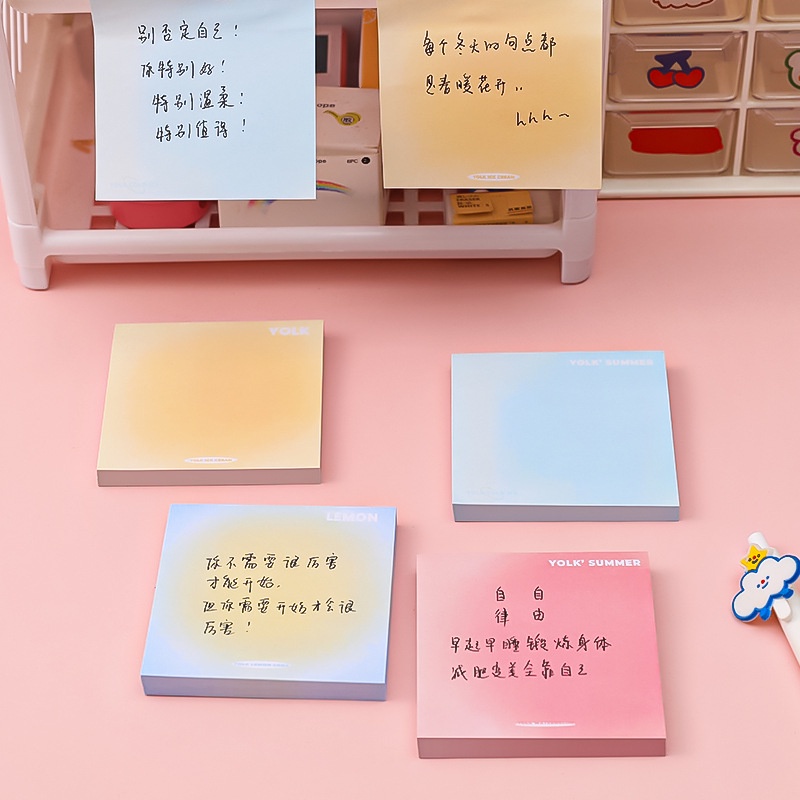 Set 50 Tờ Giấy Ghi Chú Màu Sắc Gradient Tiện Dụng Cho Văn Phòng
