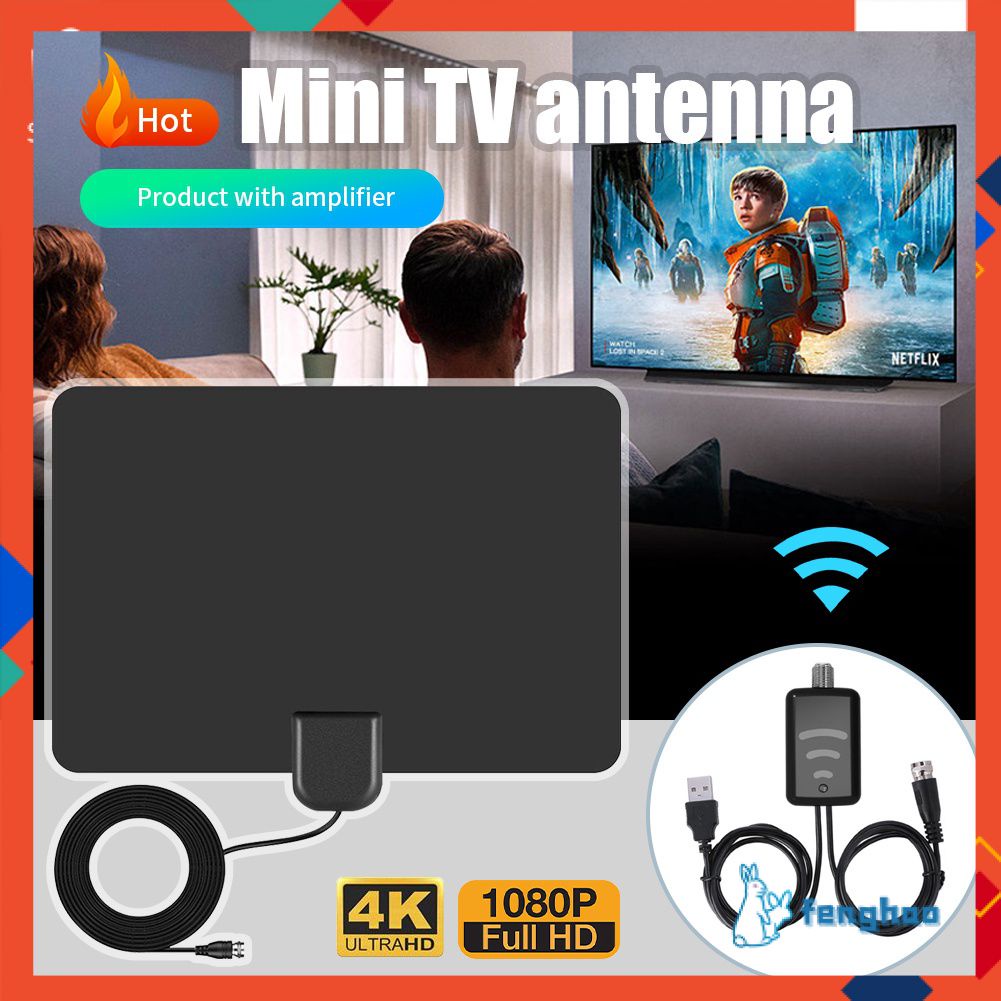 Trong Nhà Truyền Hình Kỹ Thuật Số Miễn Phí Anten Có Mạch Khuếch Đại 960 Dặm Hdtv Trên Không Lướt Hd Cáo Vhf Uhf Dvb-t2