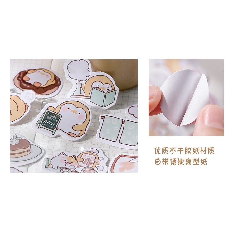 Sticker cute chống nước, hình dán mũ bảo hiểm, laptop, điện thoại, vali, sổ phong cách Hàn Quốc
