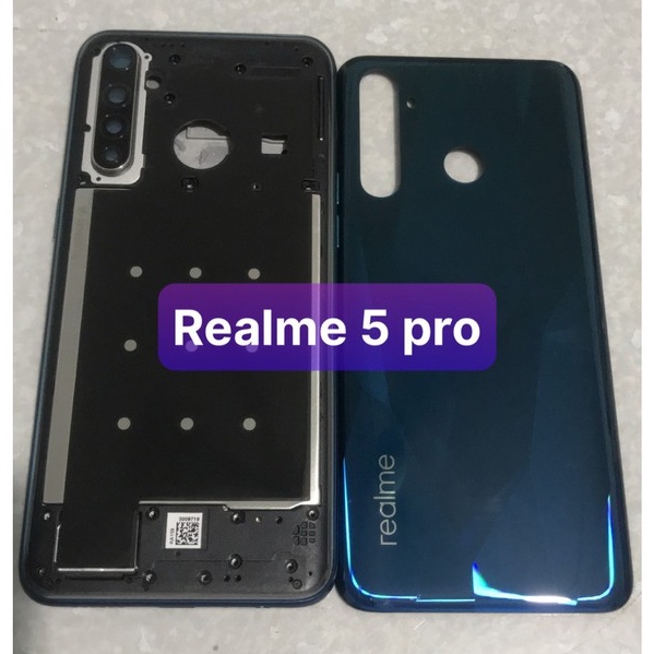 vỏ bộ điện thoại realme 5 pro (vỏ + xương)(kính cam,sườn,lưng,nút bấn)