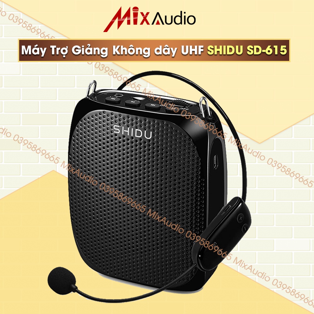 Máy Trợ Giảng SHIDU SD-S615 Không Dây Sóng UHF, Có Dây, Âm lượng lớn 10W, Bảo hành 12 Tháng