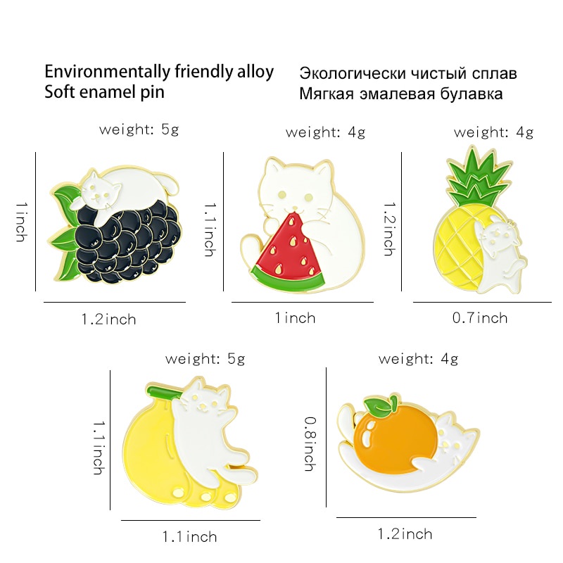 Ghim Cài Áo Hình Trái Cây Hoạt Hình Dễ Thương