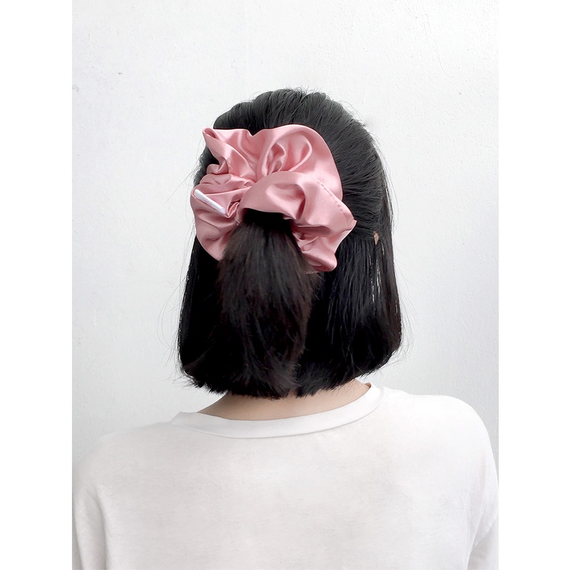 SHI - Dây chun buộc tóc Lụa Satin Scrunchies Handmade I Light Blush Pink