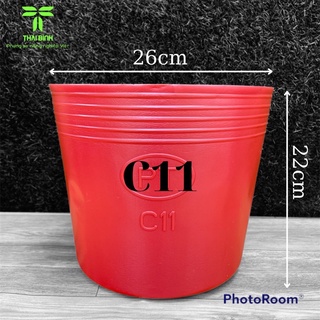 Chậu nhựa đỏ c11 - chậu nhựa thái bình