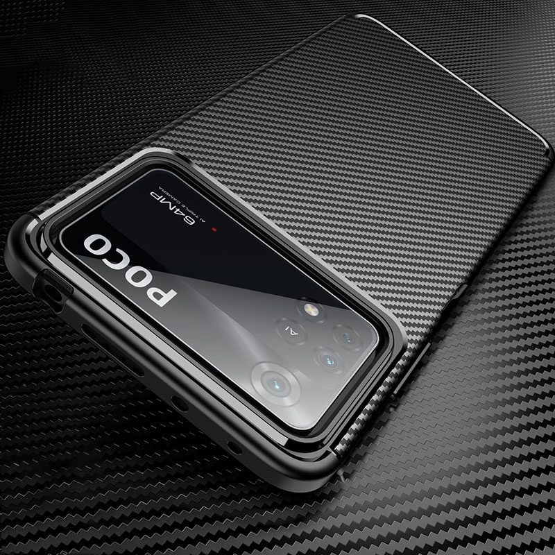 Ốp Điện Thoại Dẻo Họa Tiết Sợi Carbon Chống Sốc Thời Trang Cho Xiaomi mi POCO M4 X4 Pro 4G 5G Pocophone