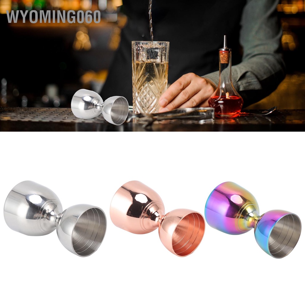 Wyoming060 Dụng cụ pha cà phê Cocktail 30 / 60ml Thép không gỉ Độ bền cao chính xác Mở rộng Thước đo Jigger cho Rượu