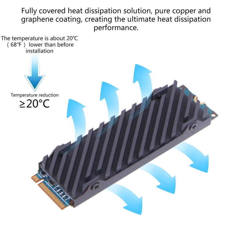 Tản Nhiệt Ổ Cứng SSD M2 NGFF Bằng Đồng Nguyên Chất Cho M2 NVME NGFF 2280 PCIE SSD