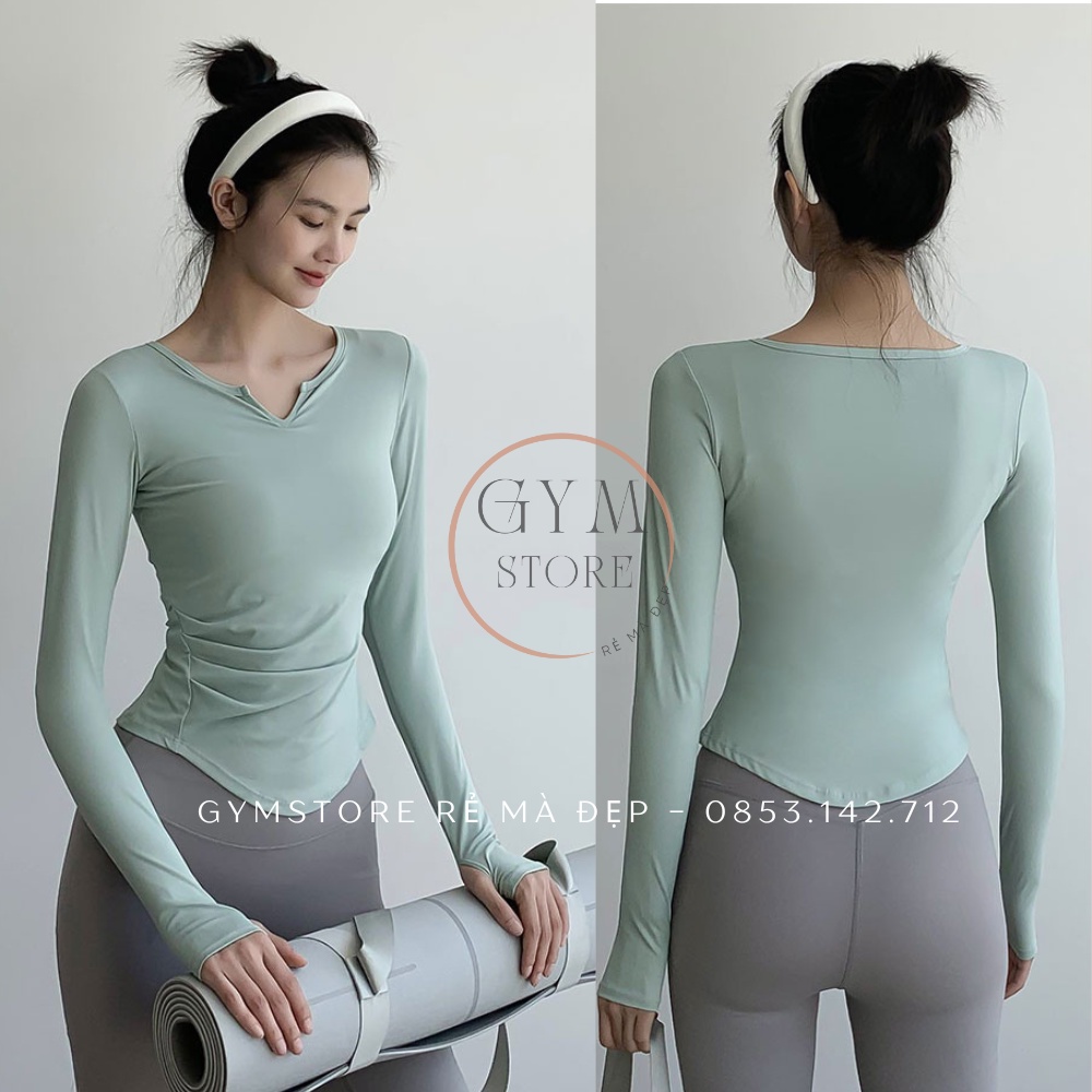 Áo Thun Ôm Body Dài Tay Thể Thao Nữ Tập Gym Yoga ❤️𝐇𝐀̀𝐍𝐆 𝐗𝐈̣𝐍❤️ Tôn Dáng Siêu Mềm Mịn Thoáng Mát 𝑮𝒀𝑴𝑺𝑻𝑶𝑹𝑬 228