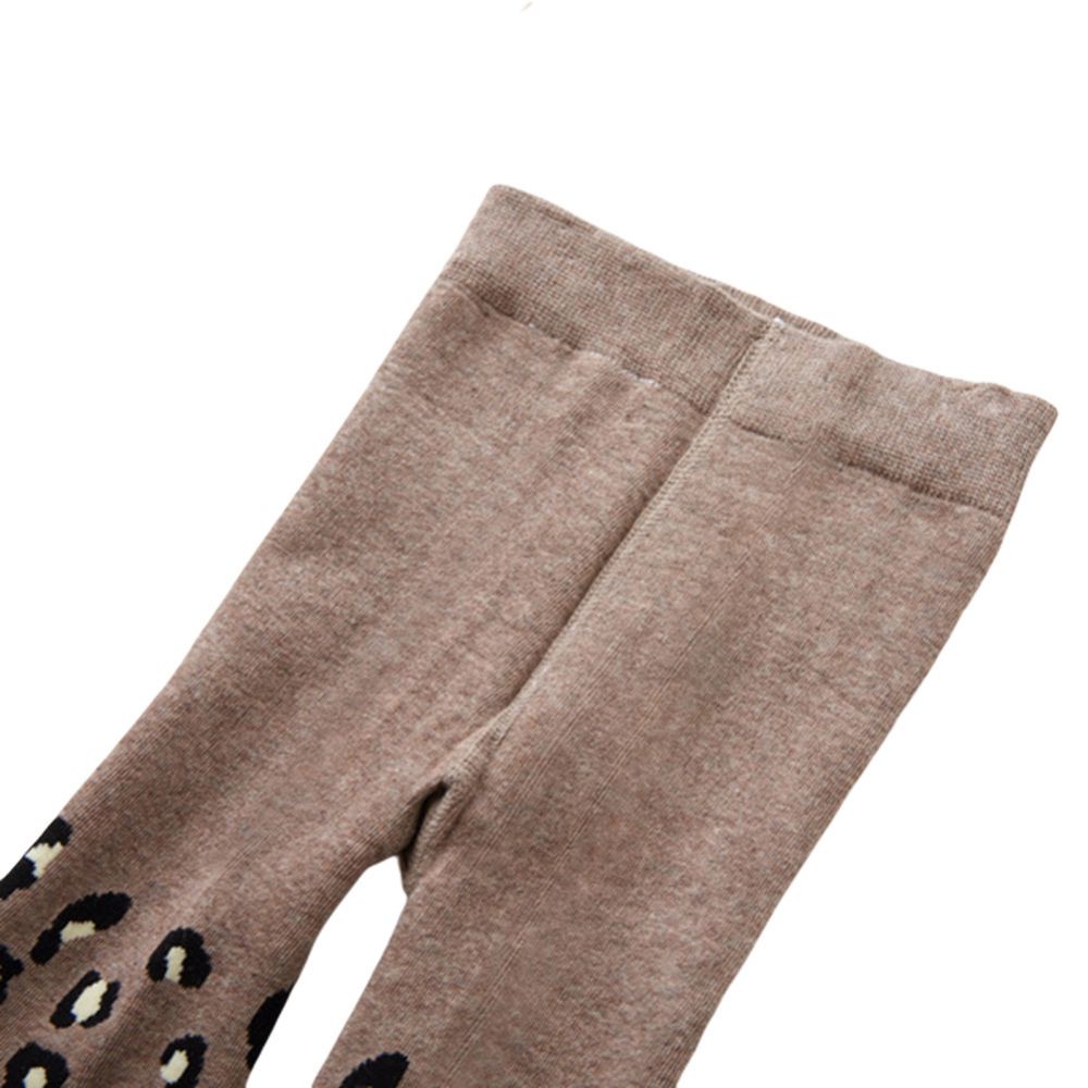 Quần tất legging dày mềm giữ ấm họa tiết da báo cho bé gái 2-9 tuổi