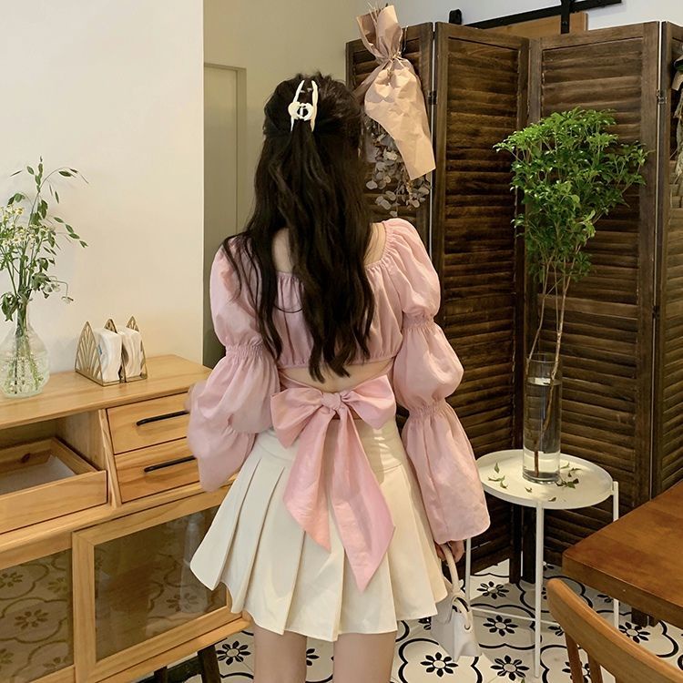 Áo Tay Phồng Dài Buộc Dây
