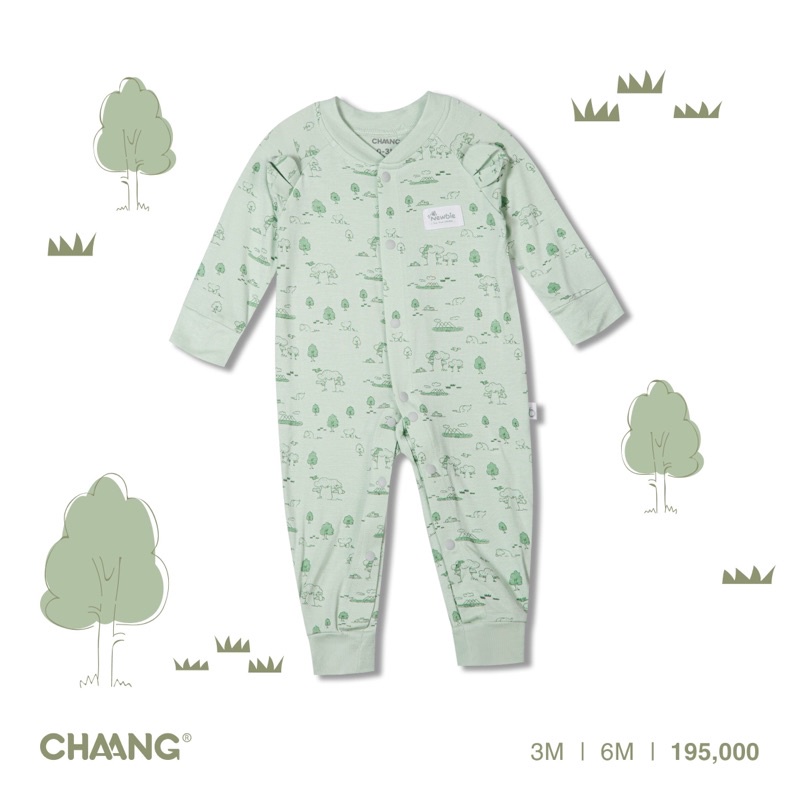 [CHAANG 2021-JUNGLE] Bộ body dài cúc giữa sơ sinh