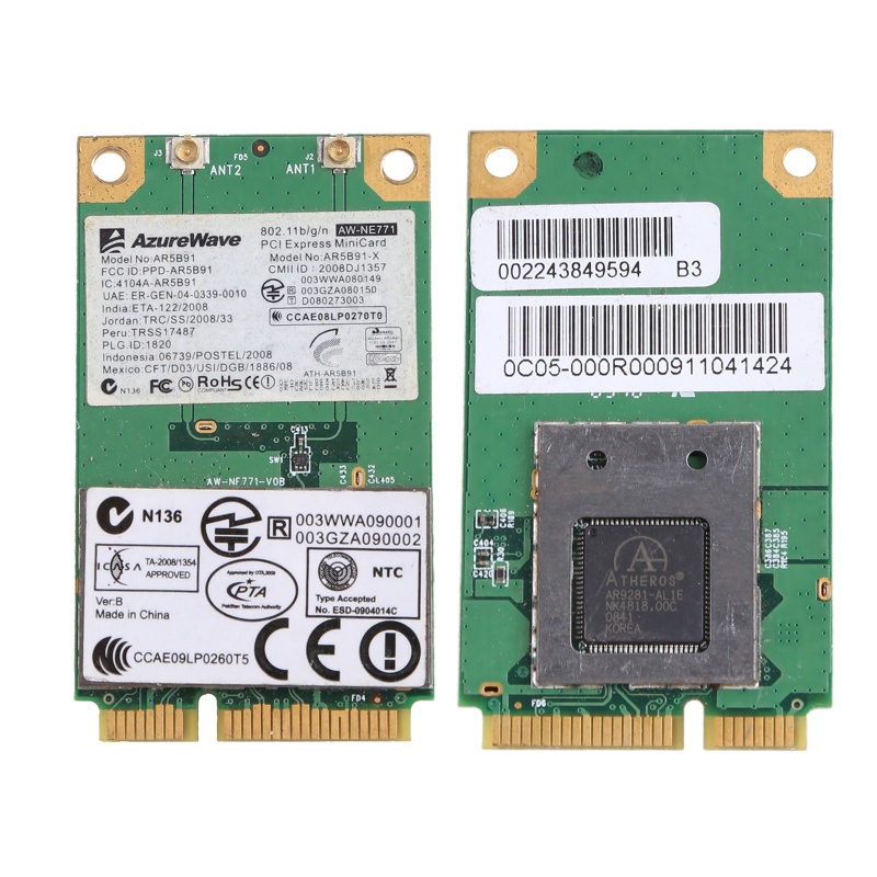 Card Không Dây Cho Atheros AR9281 AR5B91 AR5B91-X AW-Ee771 300M WiFi Mini PCI-e