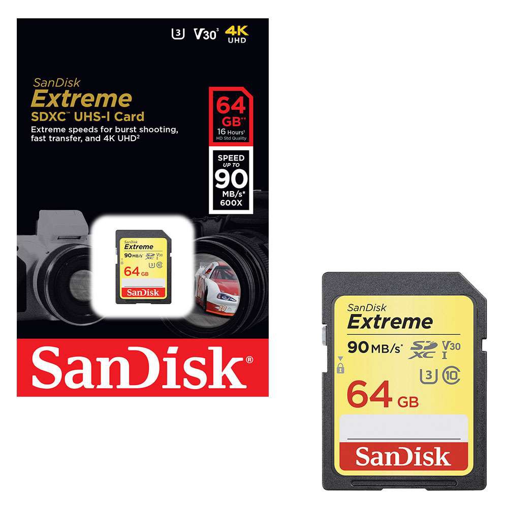 Thẻ nhớ SDXC SanDisk Extreme V30 64GB Class 10 UHS-I Class10 U3 90MB/s (Gold) | BigBuy360 - bigbuy360.vn