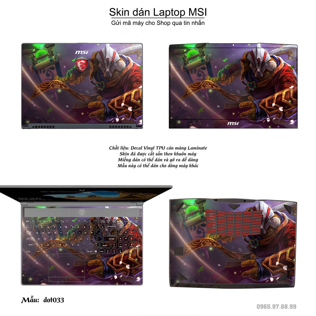 Skin dán Laptop MSI in hình Dota 2 _nhiều mẫu 6 (inbox mã máy cho Shop)