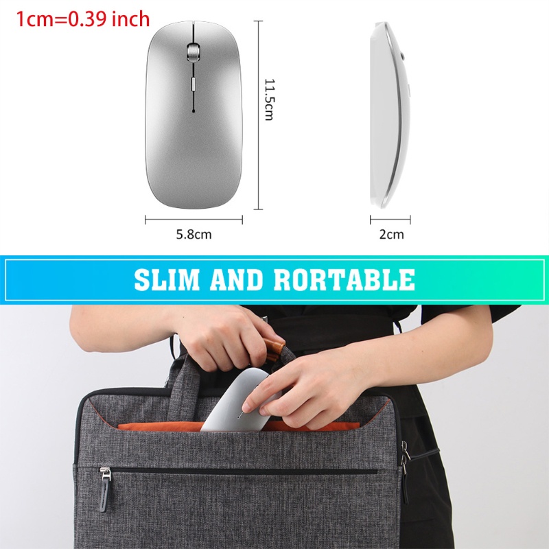 Chuột Bluetooth Không Dây 5.0 + 2.4Ghz 1600DPI 2 Trong 1 Sạc USB Thông Dụng Cho Notebook Des