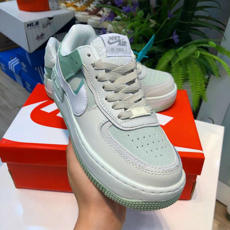 [ Karik_ Store ] Giày Thể Thao Sneaker Air Force 1 Shadow Pastel Green_ Xanh Min