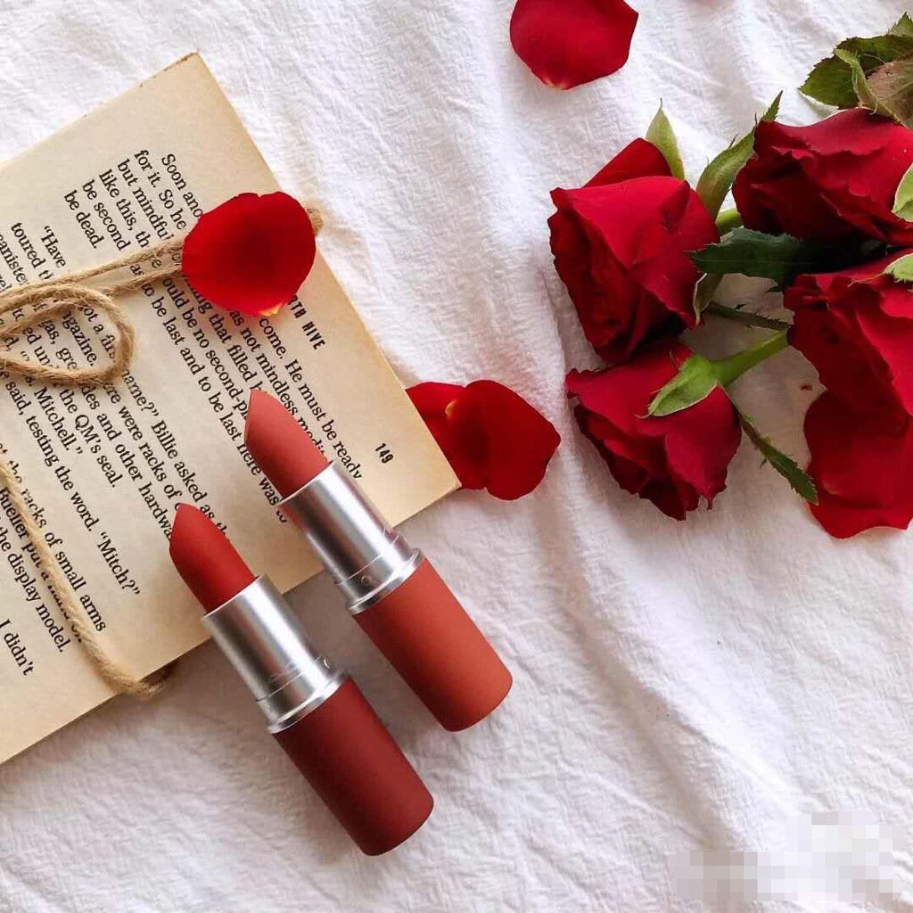 Son Mac Powder Kiss Limited Stay Curious 923 hồng đất, Mac 612 Matte Full size 3g Hàng Chính Hãng