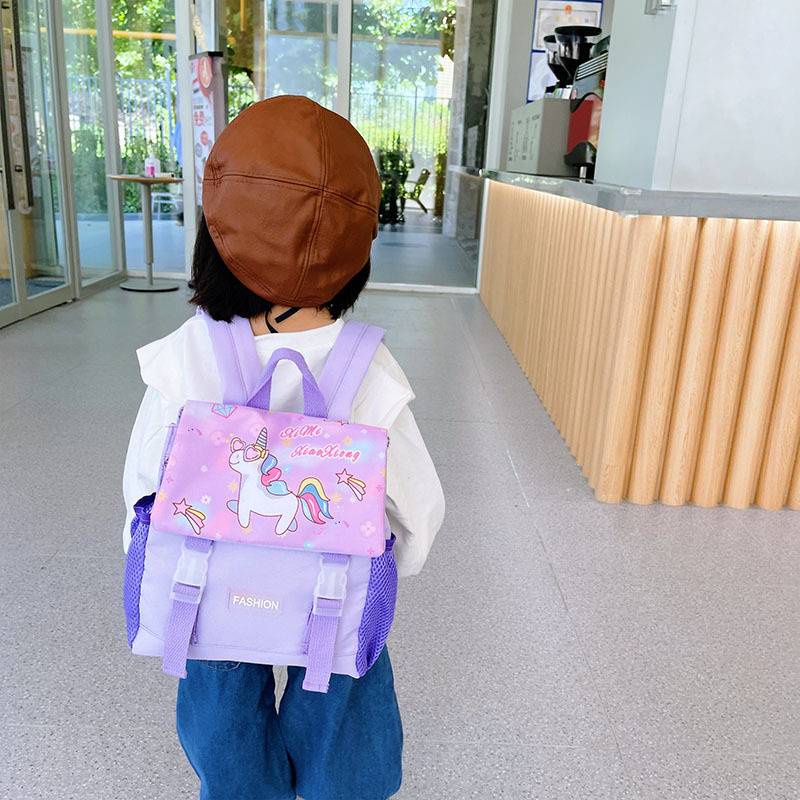 Ba Lô Đi Học Vải Oxford Cỡ Lớn Họa Tiết Hoạt Hình GP41 Sanrio Kuromi unicorn Cinnamoroll Hello Kitty Cho Bé Mẫu Giáo